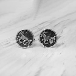 Capricorn Oxidised Sterling Silver Cufflinks