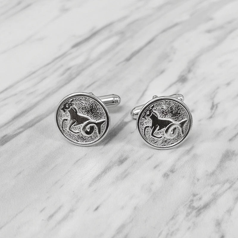 Capricorn Sterling Silver Cufflinks