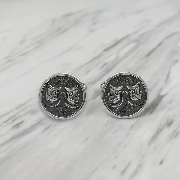 Gemini Oxidised Sterling Silver Cufflinks