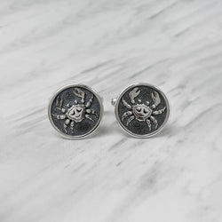 Cancer Oxidised Sterling Silver Cufflinks