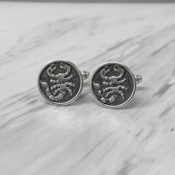 Scorpio Oxidised Sterling Silver Cufflinks