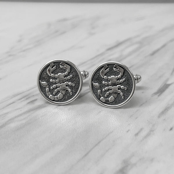 Scorpio Oxidised Sterling Silver Cufflinks