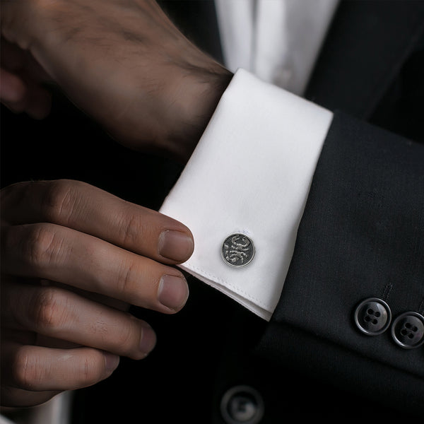 Scorpio Oxidised Sterling Silver Cufflinks