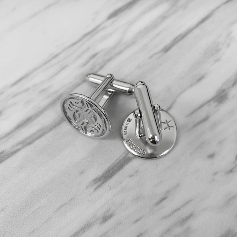 Pisces Sterling Silver Cufflinks