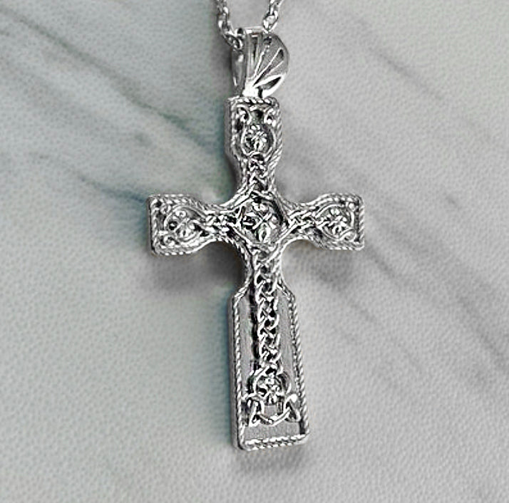 Sterling Silver Celtic Knot Cross Necklace - Divine Box