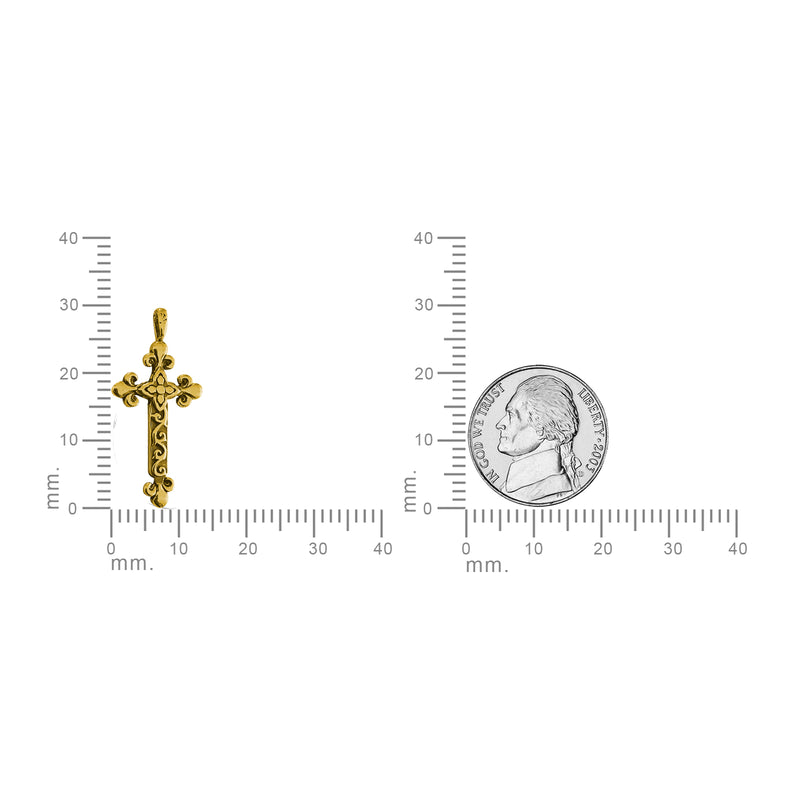 18K Gold Vermeil Celtic Fleur-de-lis Cross Necklace - Divine Box