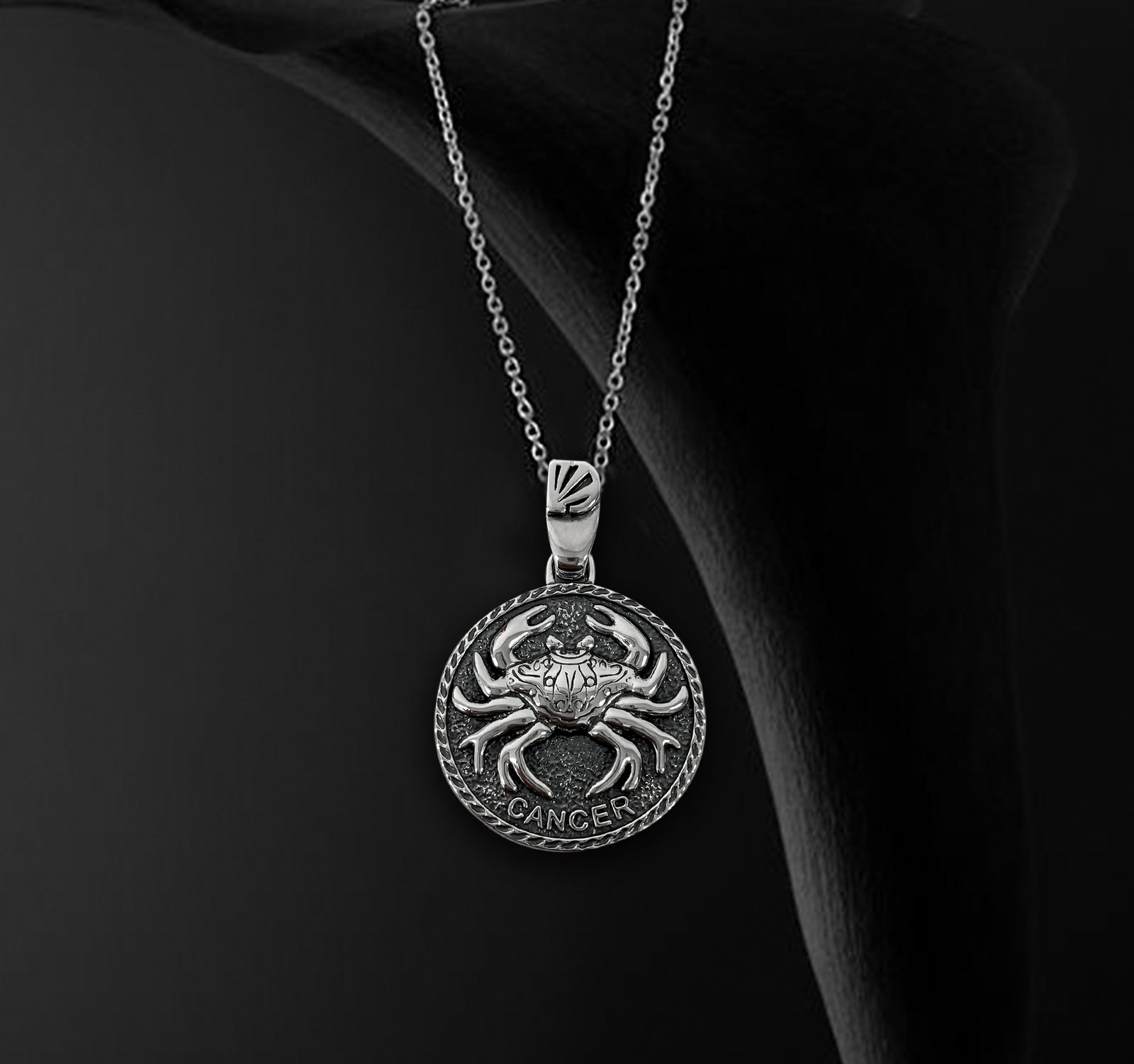 Cancer Zodiac Necklace for Men - Oxidised Sterling Silver – Divine Box