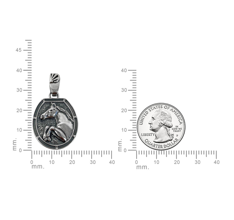 Horse Necklace - Oxidised Sterling Silver