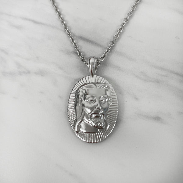 Sterling Silver Jesus Christ Necklace - Divine Box