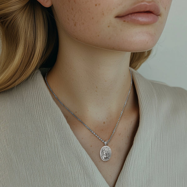 Sterling Silver Jesus Christ Necklace - Divine Box