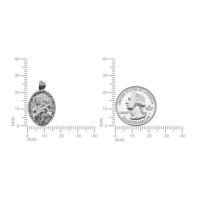 Sterling Silver Thorn Frame Virgin Mary Necklace - Divine Box