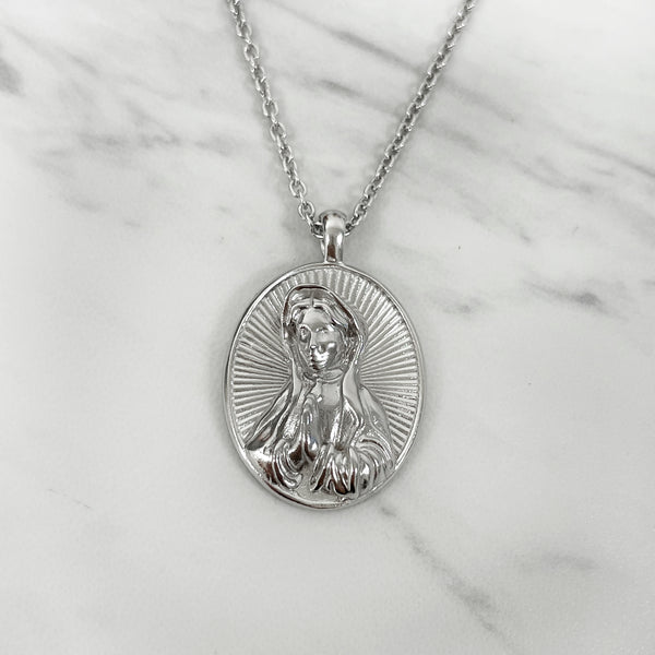 Sterling Silver Mother Mary Necklace - Divine Box