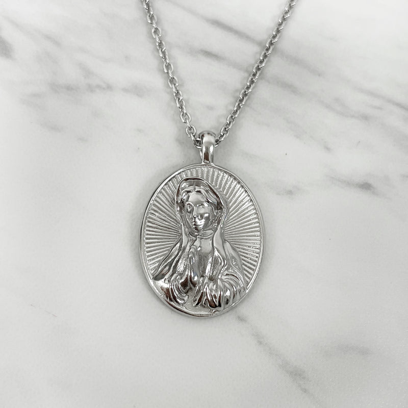 Sterling Silver Mother Mary Necklace - Divine Box