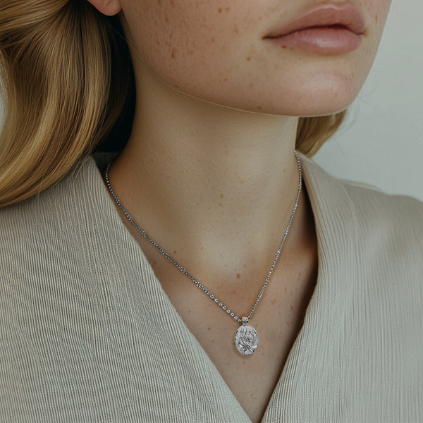 Sterling Silver Young Shepherd Christ Necklace - Divine Box