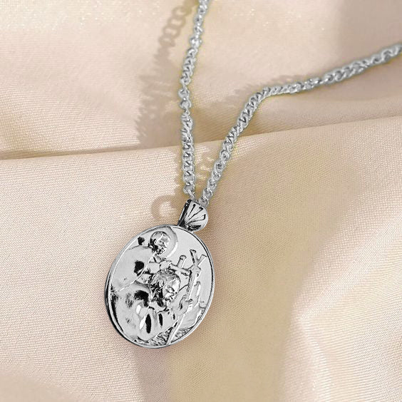 Sterling Silver Saint Christopher Necklace - Divine Box