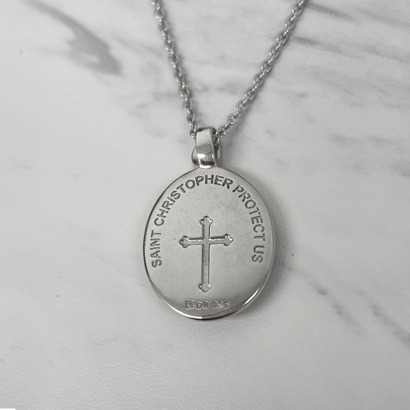 Sterling Silver Saint Christopher Necklace - Divine Box