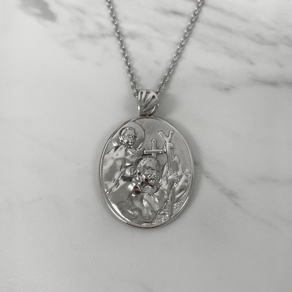 Sterling Silver Saint Christopher Necklace – Divine Box