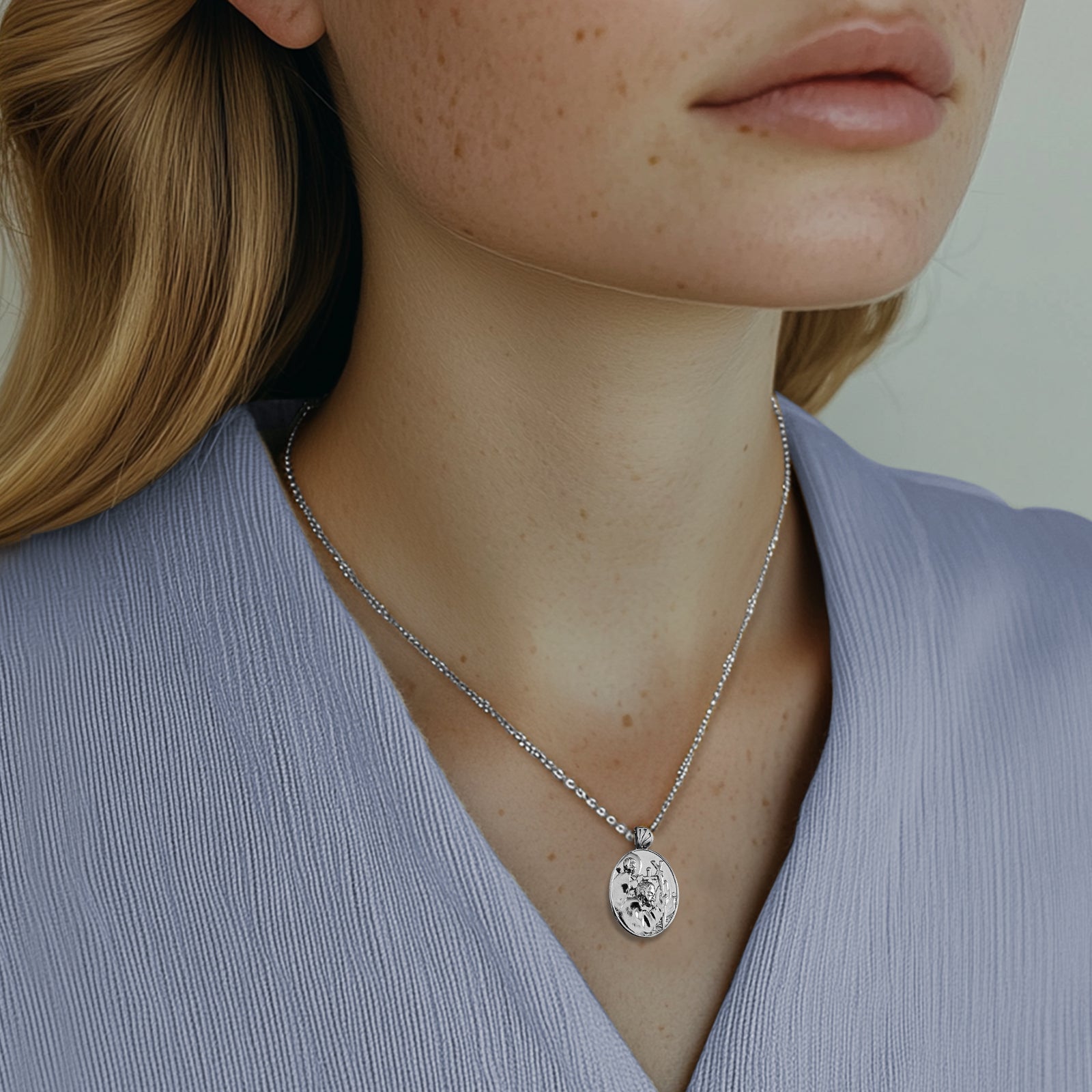 Sterling Silver Saint Christopher Necklace – Divine Box