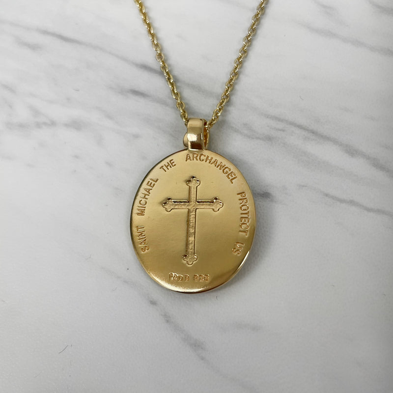 18K Gold Vermeil Saint Michael Necklace