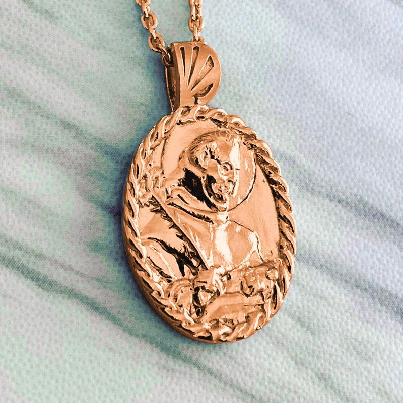 18K Rose Gold Vermeil Saint Anthony of Pauda Necklace - Divine Box