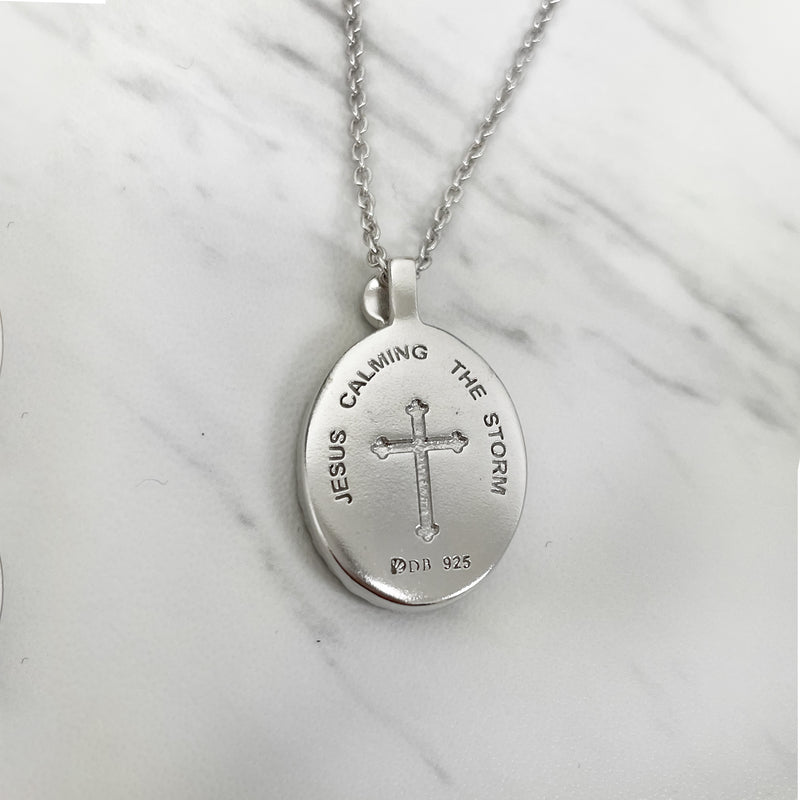 Sterling Silver Jesus Calming the Storm Necklace - Divine Box