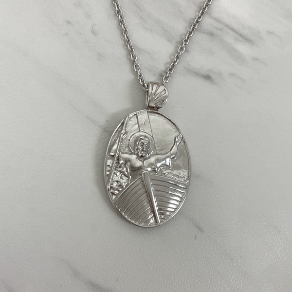 Sterling Silver Jesus Calming the Storm Necklace - Divine Box