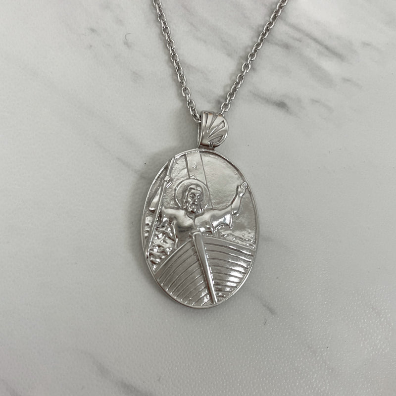 Sterling Silver Jesus Calming the Storm Necklace - Divine Box