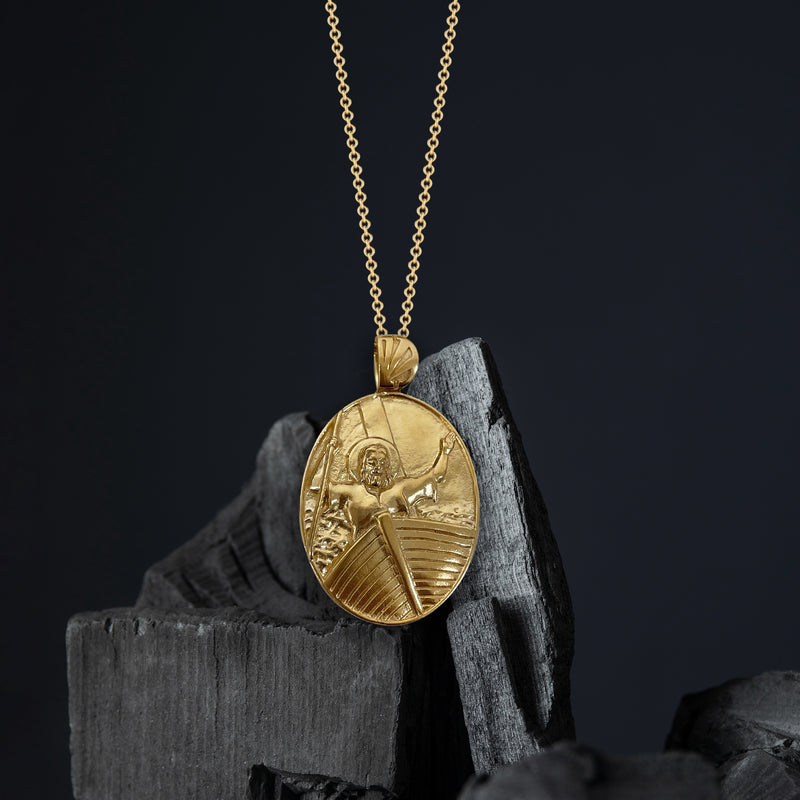 18K Gold Vermeil Jesus Calming the Storm Necklace - Divine Box