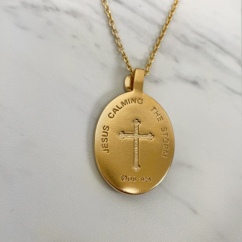 18K Gold Vermeil Jesus Calming the Storm Necklace - Divine Box