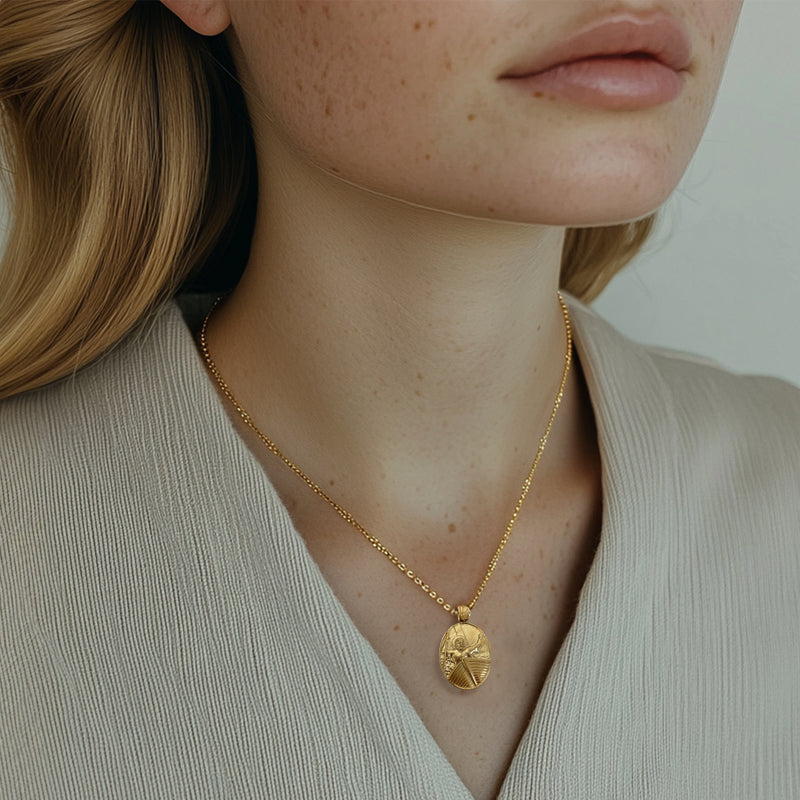 18K Gold Vermeil Jesus Calming the Storm Necklace - Divine Box