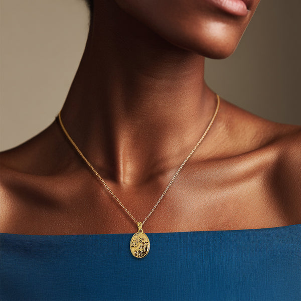 18K Gold Vermeil Saint Francis Necklace