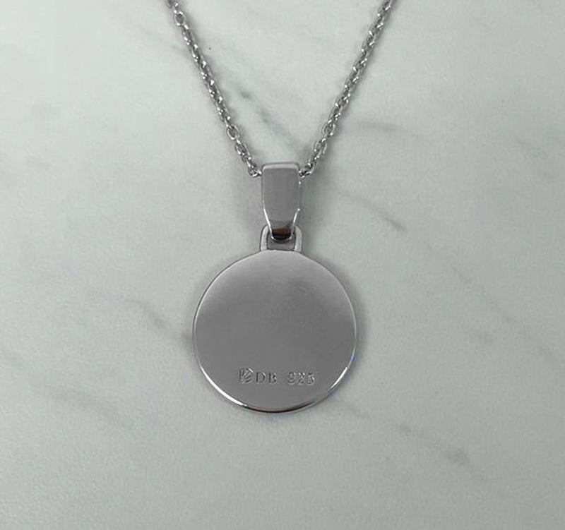Evil eye necklace with blue CZ stone - Sterling Silver evil eye charm necklace