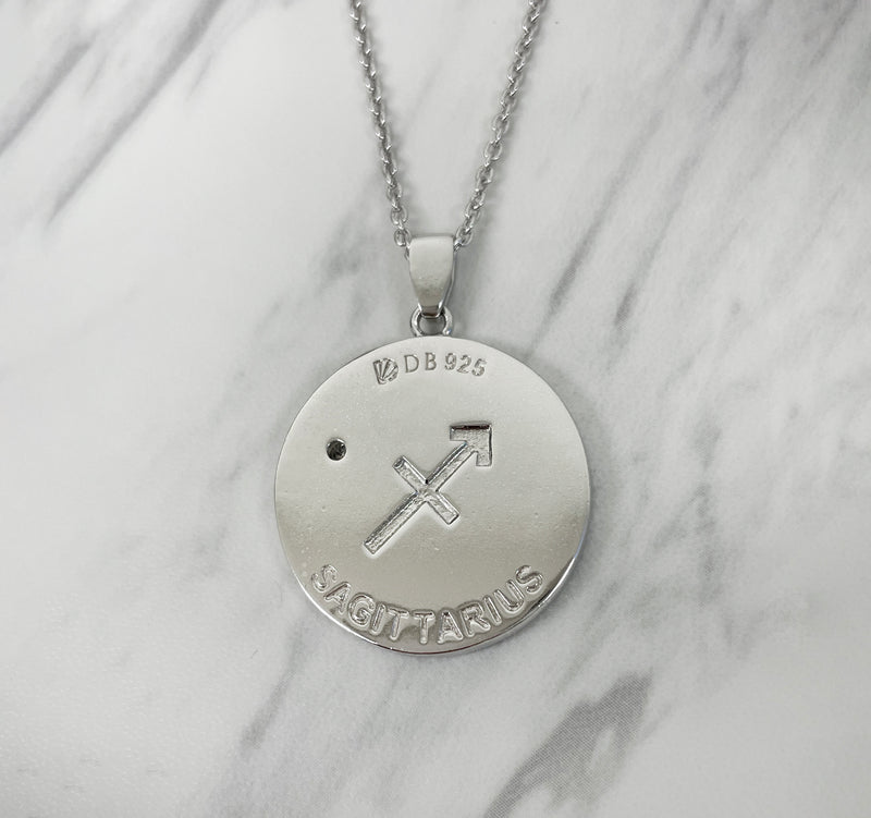 Sagittarius Zodiac Necklace for Women with Two tone CZ stone - 14K Gold Plating
