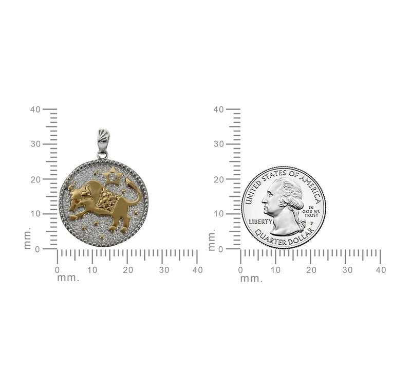 Taurus Zodiac Necklace for Women with Two tone CZ stone - 14K Gold Plating