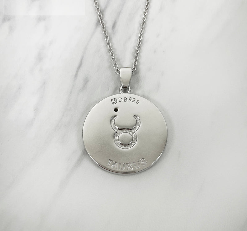 Taurus Zodiac Necklace for Women with Two tone CZ stone - 14K Gold Plating