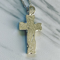 Sterling Silver Wood Cross Necklace - Divine Box