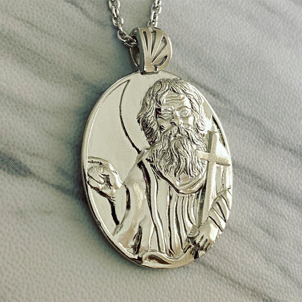 Sterling Silver Saint John the Baptist Necklace - Divine Box