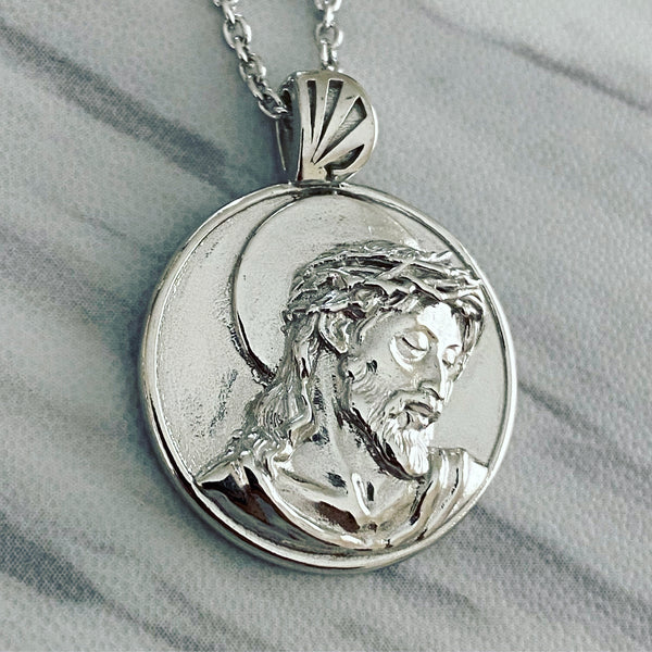 Sterling Silver Jesus Christ Necklace - Divine Box