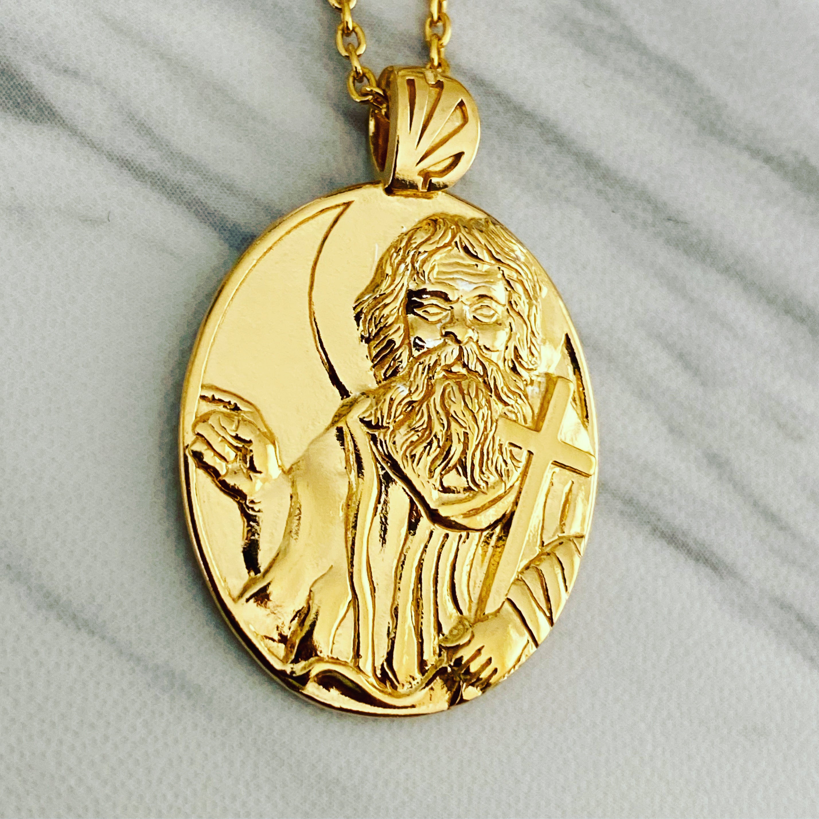 18K Gold Vermeil Saint John the Baptist Necklace – Divine Box