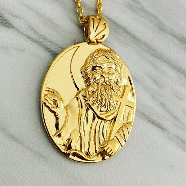 18K Gold Vermeil Saint John the Baptist Necklace - Divine Box