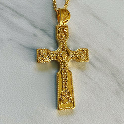 18K Gold Vermeil Celtic Knot Cross Necklace - Divine Box