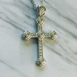 Sterling Silver Slim Gothic Cross Necklace - Divine Box