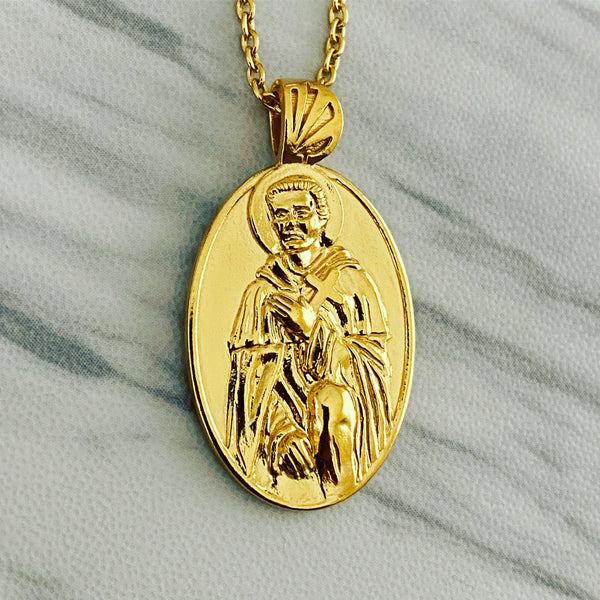 18K Gold Vermeil Saint Peregrine Necklace - Divine Box