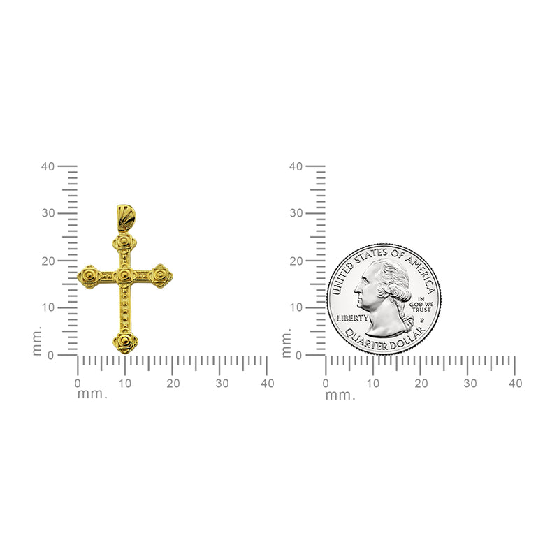 18K Gold Vermeil Slim Gothic Cross Necklace - Divine Box