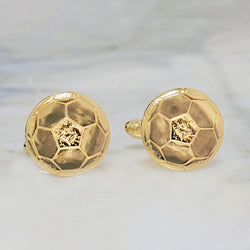 18K Gold Vermeil Sterling Silver Soccer Cufflinks - Divine Box