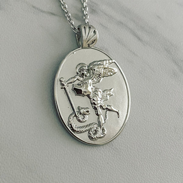 Sterling Silver Saint Michael Necklace - Divine Box