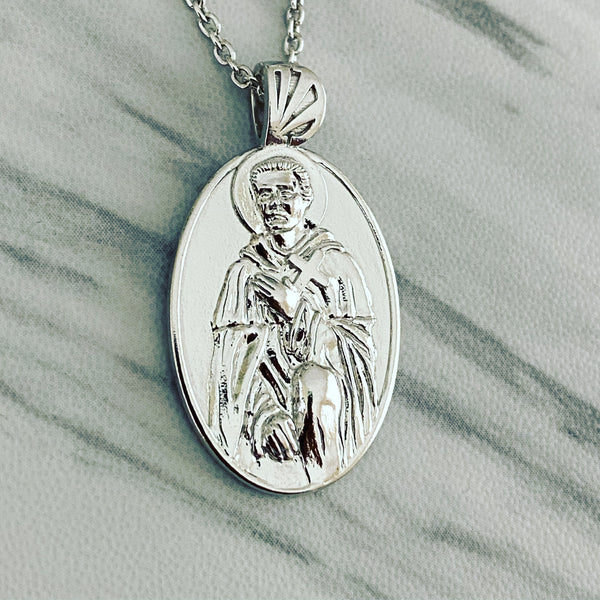 Sterling Silver Saint Peregrine Necklace - Divine Box