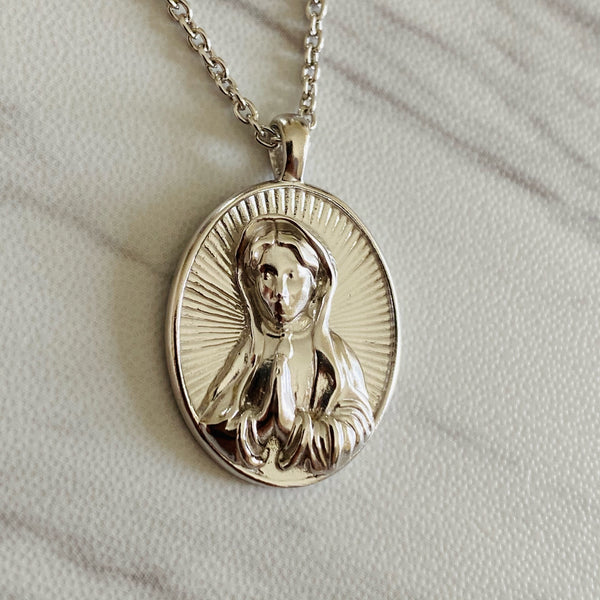 Sterling Silver Mother Mary Necklace - Divine Box