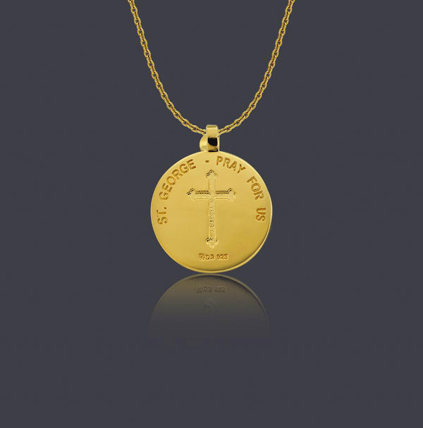 18K Gold Vermeil Saint George Necklace - Divine Box