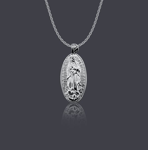 Sterling Silver Our Lady of Guadalupe Necklace - Divine Box